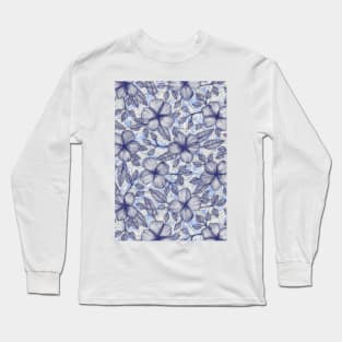 Indigo Summer - a hand drawn floral pattern Long Sleeve T-Shirt